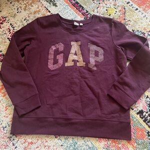 GAP Glitter Arch Logo Pullover Sweatshirt size M